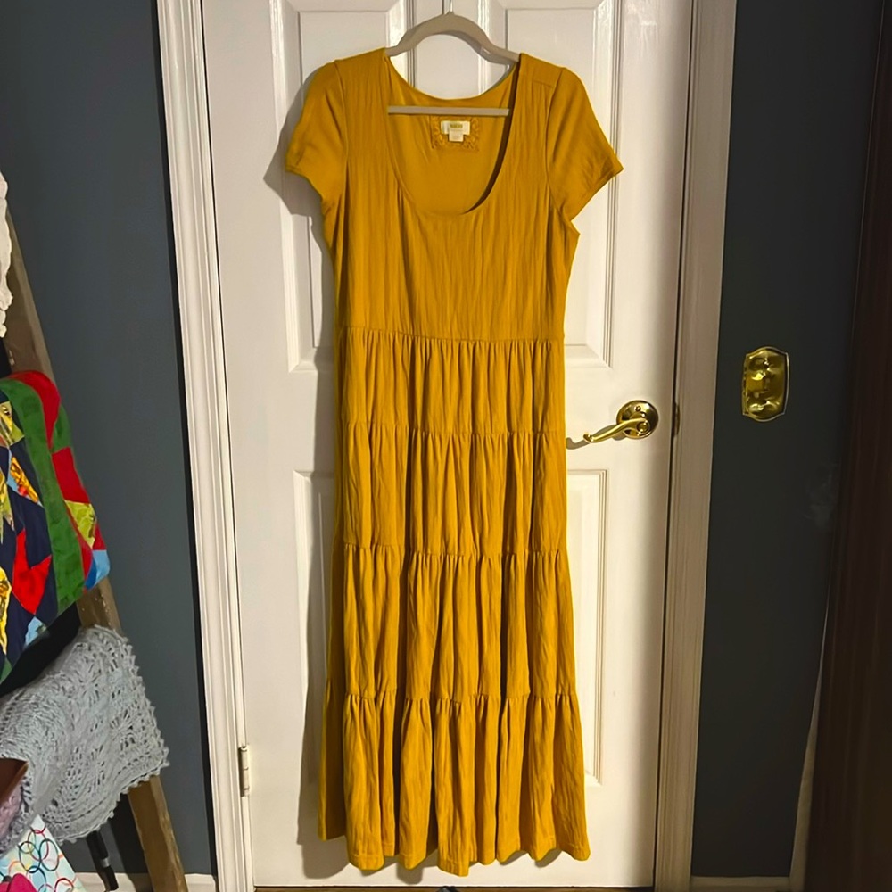 Anthropologie Maeve Golden golden colored maxi dress L